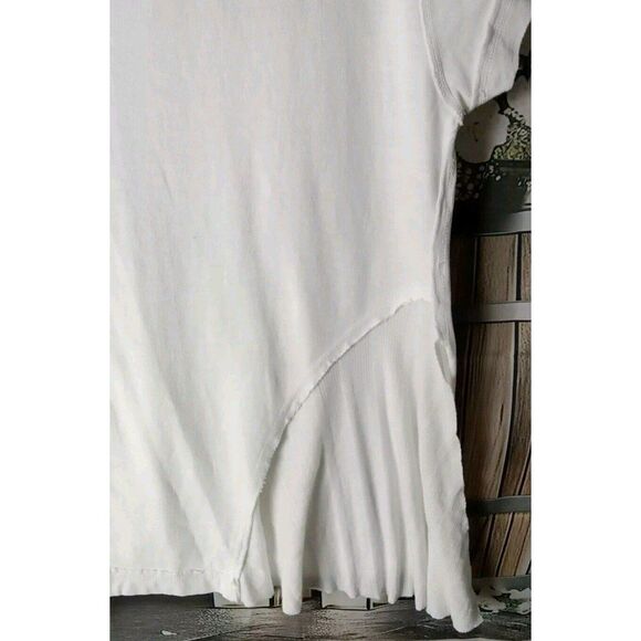 Free People Oversized White Blouse Size S/P Asymmetric 100% Cotton - Picture 5 of 12